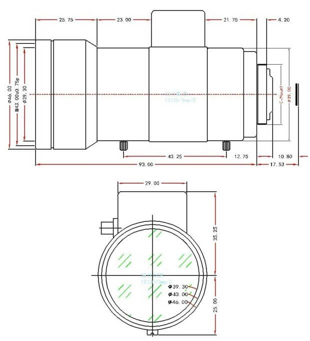 Объектив с ручным зумом и переменным фокусным расстоянием 12–120мм с автоматической диафрагмой и байонетом C