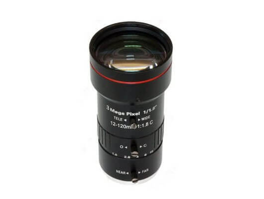 Объектив для видеонаблюдения с переменным фокусным расстоянием и 3-мегапиксельной диафрагмой от 12 до 120мм с ручной диафрагмой и креплением c