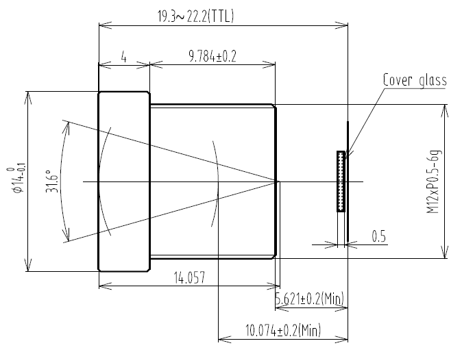 Промышленный объектив с креплением M12 16 мм со сверхнизкими искажениями