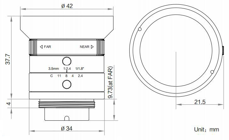 Маленькие промышленные линзы Fa Vision с креплением C-MT диаметром 3.5мм и низким уровнем искажений F2.4