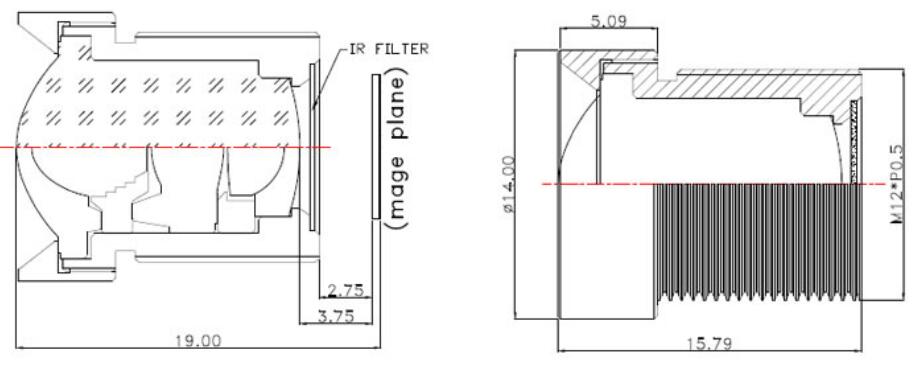 Прямолинейные объективы для камер видеонаблюдения M12 3,6 мм, 5 МП