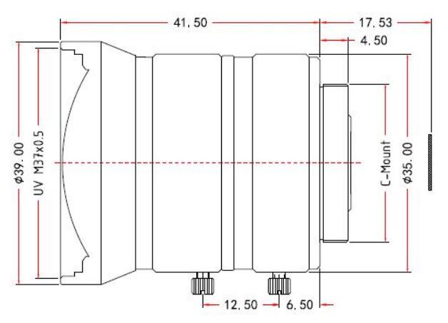 Объектив машинного зрения fa 5,0мм 5МП c креплением
