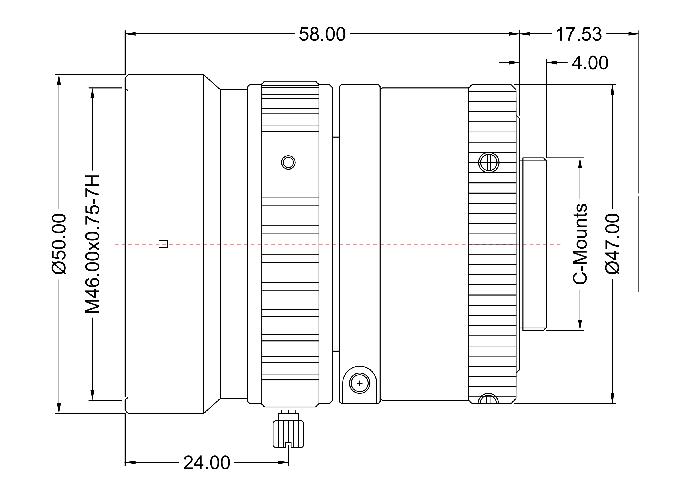 50 мм F1.4 промышленные линзы с низким уровнем искажений и креплением c-mount SWIR IR