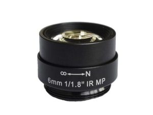 Фиксированный объектив для видеонаблюдения с креплением CS 6мм F1,8 с низким уровнем искажений для сенсора 1/1,8