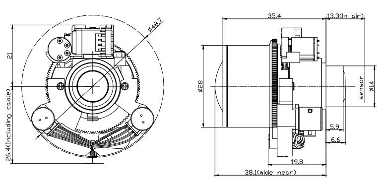 7-22 мм шаговый двигатель P-Iris с переменным фокусным расстоянием для видеонаблюдения