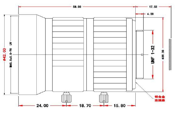 Объектив для видеонаблюдения 8MP с фокусным расстоянием 100 мм c креплением FA