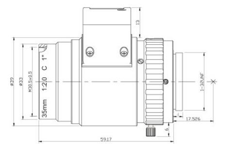 Объектив ITS формата 1 дюйм с автоматической диафрагмой DC, 35 мм