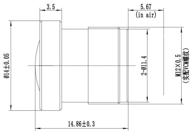 1/1.7 AICO IMX226 FL 16мм 12мегапикселей 4k M12x0.5 объективы s-mt board