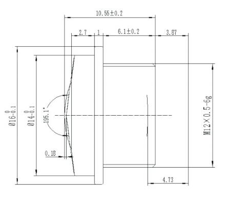 Автомобильный объектив IP68 2,1 мм F2,5
