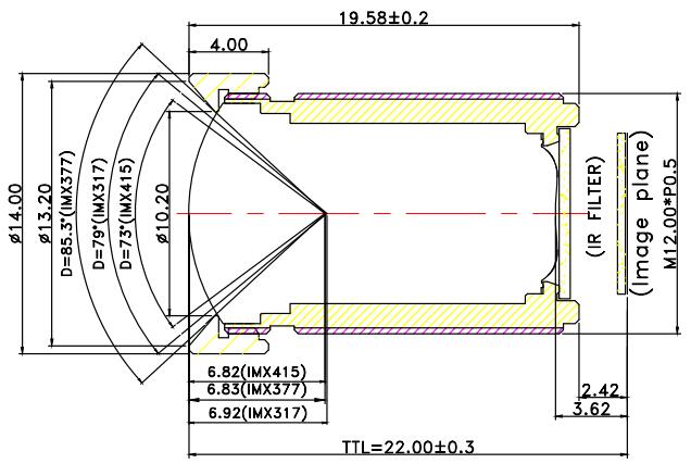 Объектив платы видеонаблюдения m12 с самым высоким разрешением 12 мп 4,35 мм 4,3 мм для экшн-камер